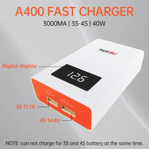Vista 2 de Lipo - Cargador de batería de 40 W 3S-4S RC 11.1 V/14.8 V, cargador RC Lipo descargador para baterías Lipo 3S 4S, cargador de equilibrio RC Lipo