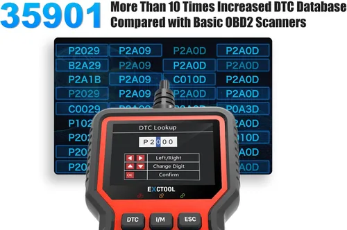 Vista 5 de Herramienta de diagnóstico del escáner OBD2 del coche, lector de código de luz del motor de verificación del vehículo con restablecimiento, datos