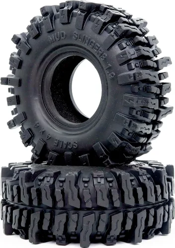 Vista 3 de HOBBYSOUL 2 unidades RC 1.9 Mud Slingers neumáticos suaves pegajosos 4.724 in de alto para 1/10 Mud Rock Crawler Traxxas TRX4 / Axial SCX10 90047