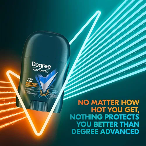 Vista 7 de Degree Desodorante para hombres, protección clínica, paquete de 4, antitranspirante Sport Strength 72H, suave sólido + desodorante