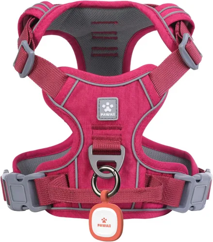 Vista 22 de Pawaii - Arnés para perro sin tirones con etiqueta de identificación de mascotas, chaleco reflectante Built for safer walks with a QR Pet ID Tag