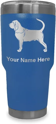 Vista 21 de LaserGram Vaso aislado al vacío de 20 onzas, perro sabueso, grabado personalizado incluido (negro)