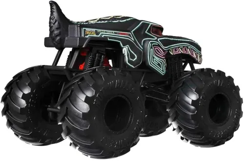 Vista 3 de Hot Wheels Monster Trucks - Mega Wrex de neón fundido a presión a presión a escala 1:24