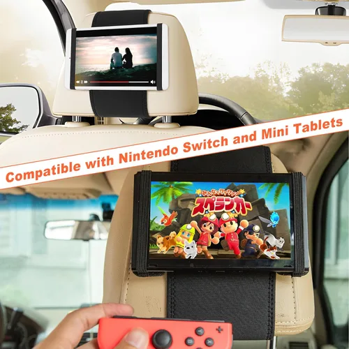 Vista 6 de Cosmos Soporte para reposacabezas de coche, soporte de asiento compatible con Nintendo Switch y otras mini tabletas