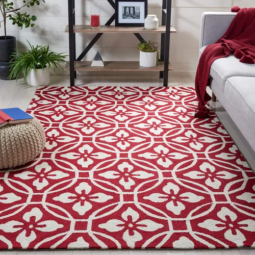 Vista 13 de SAFAVIEH Four Seasons Collection FRS236E - Alfombra de pasillo floral con gancho a mano, 2 pies 3 pulgadas x 8 pies, color chocolate y marfil