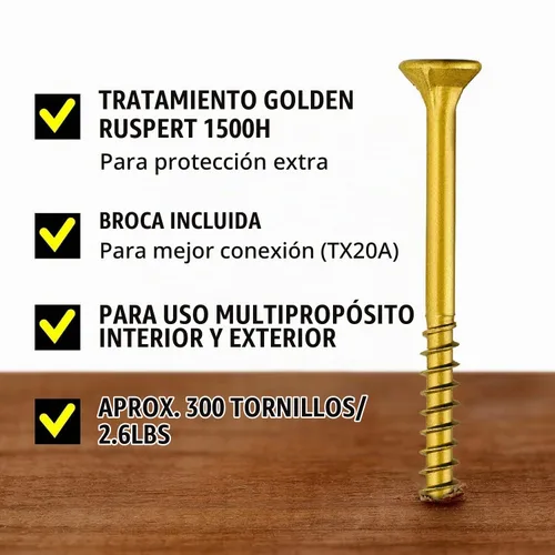 Vista 2 de Grindy - Tornillos para madera #9 x 2 1/2 pulgadas (paquete de 300/2.6 libras) – Tornillos de cubierta autoperforantes I resistentes a la corrosión