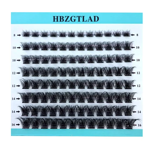 Vista 17 de Mezcla de pestañas postizas 3D esponjosas de un solo racimo, abanicos de volumen, pestañas individuales segmentadas naturales para extensión