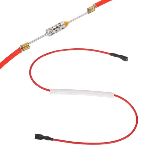 Vista 13 de MECCANIXITY Fusible de temperatura universal para olla arrocera, 168.8 °F 10 A 250 V Fusible térmico de metal con ambos terminales de fibra