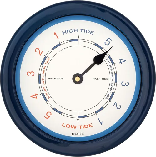 Vista 11 de JUSTIME Reloj de Marea Atlántico de 8.5 Pulgadas para la Costa Este, Reloj de Marea Alta y Baja con Estuche Resistente al Agua de Plástico, Gráficos