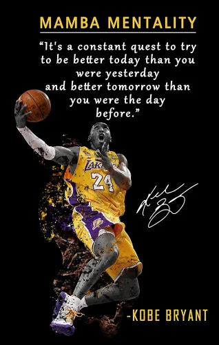 Vista 9 de Kobe Bryant - Póster inspirador para pared, lienzo con cita de mentalidad de Mamba, arte de pared, diseño deportivo de jugador de baloncesto