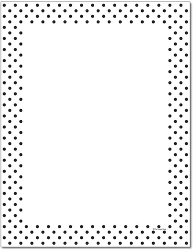 Vista 16 de Papel para impresora láser y de inyección de tinta con membrete de lunares (25 hojas, negro sobre blanco)
