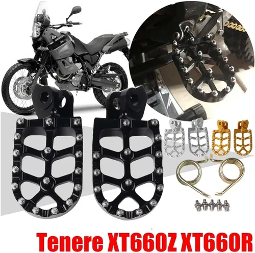 Vista 2 de Compatible con Tenere XT 660 Z R 660Z 660R XT660 XT660Z XTZ660 XTZ 660 XT660R Accesorios Reposapiés Estriberas Pedal de Reposapiés (Color: Negro)