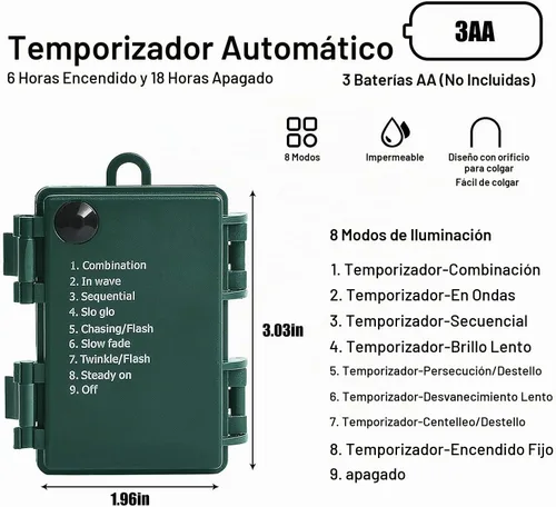 Vista 6 de Luces estrelladas que funcionan con pilas, 50 micro LED de 18 pies, blanco cálido, impermeable, árbol de Navidad, corona, boda de bricolaje