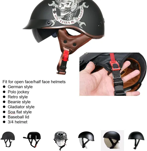 Vista 3 de Hebilla de casco de liberación rápida, 2 piezas de hebilla de desconexión para casco de motocicleta, clip de velocidad y correa de barbilla
