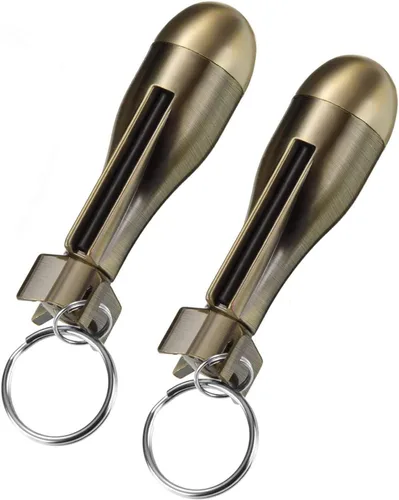 Vista 8 de Partido permanente, iniciador de fuego de metal pedernal con llavero, encendedor de emergencia para caza o campamento, ideas de regalo EDC