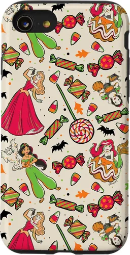 Vista 18 de iPhone 16 Disney Princess Snow White Ariel Jasmine Aurora Funda de Halloween