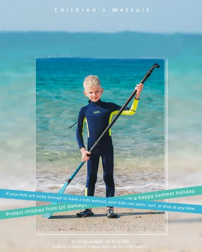 Vista 5 de Goldfin Traje de neopreno para niños y niñas, 0.118 in de neopreno con cremallera trasera que mantiene el calor para agua fría, natación, buceo