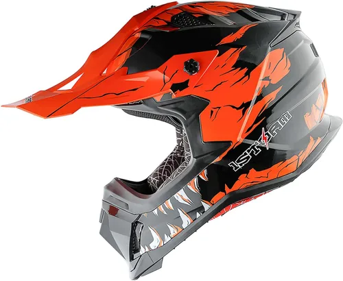 Vista 13 de 1Storm - Casco de motocross para adulto ATV Dirt Bike BMX MX de estilo de pista en montaña JH601; de fibra de carbono negro