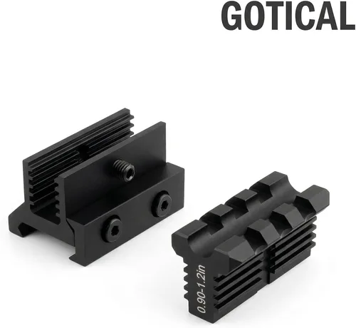 Vista 4 de Picatinny Riser Mount Adjustable Height Lockdown Series with Quick Release, 1.57", Raise 0.9-1.2 inches, Scalloped Picatinny Slots for Scopes