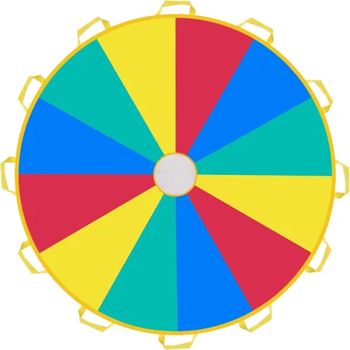 Vista 7 de Paracaídas con asas de 6 pies, 8 pies, 10 pies, 12 pies, 16 pies, 20 pies, juegos de paracaídas para juegos de equipo al aire libre, también se