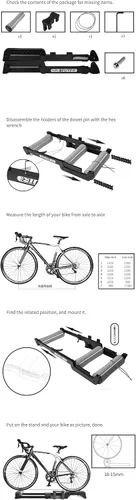Vista 6 de Soporte de bicicleta para bicicleta, plataforma de montar en bicicleta de montaña, plataforma de entrenamiento interior para carreteras de montaña