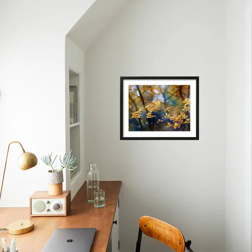 Vista 3 de ART.COM Arte enmarcado para pared, hojas de otoño por Ursula Abresch, decoración escénica, 16 x 12 pulgadas, marco negro con paspartú blanco