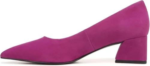 Vista 12 de Franco Sarto Women's Racer Pointed Toe Block Heel Pumps Zapatilla Ballet Rosa Claro Gamuza