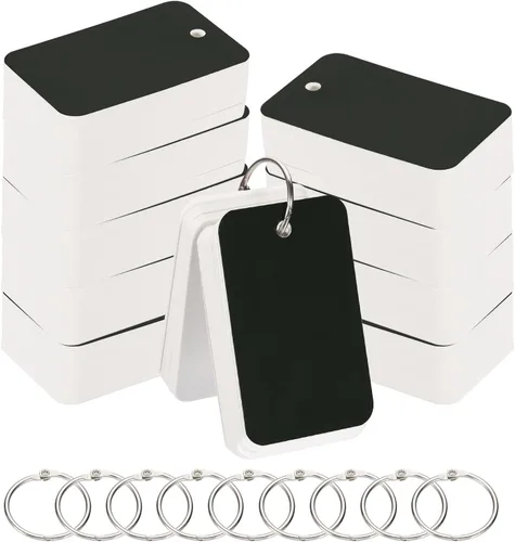 Vista 10 de PATIKIL Tarjetas de índice en blanco con anillo, 1000 tarjetas flash en blanco de 2.8 x 1.6 pulgadas, cartulina de notas de estudio para aprendizaje