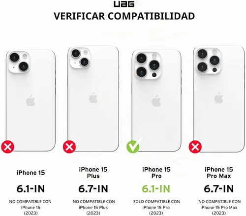 Vista 2 de URBAN ARMOR GEAR UAG Funda [Versión Actualizada] Compatible con Funda para iPhone 15 Pro de 6.1" Monarch Pro Negro Imán Integrado Compatible