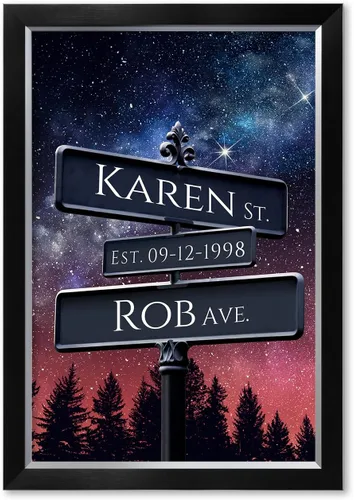 Vista 159 de IPIC - Personalized Framed Canvas with Custom Street Sign in Boston Personalized Street Signs with Names, Custom Canvas Print, Boston Sunset