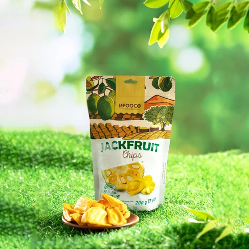 Vista 6 de LAFOOCO Chips de yaca seca, fruta seca al vacío, veganos, bocadillos saludables 100% fruta de jaca vietnam (7 onzas)