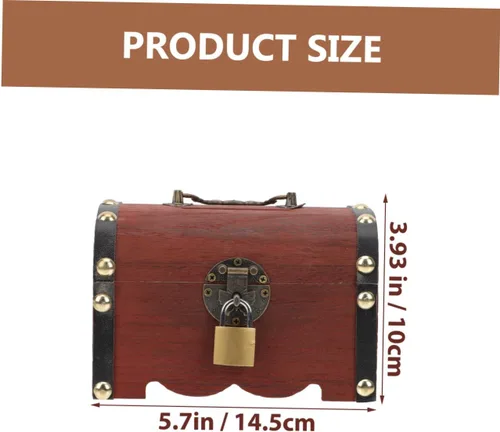 Vista 2 de Caja de almacenamiento de madera con cerradura de casillero, 1 unidad, caja de madera de ahorro, alcancía para niños, caja de alcancía para niños