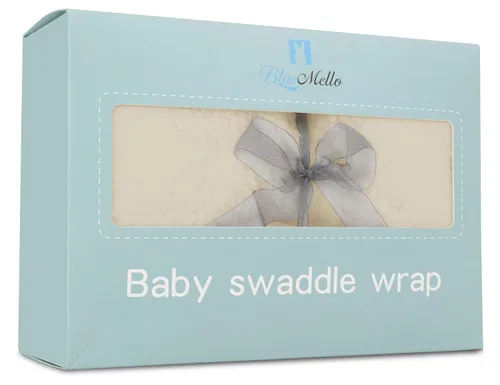 Vista 6 de BlueMello Manta para envolver al bebé Felpa ultrasuave esencial para bebés de 0 a 6 meses Recibir envoltorio beige Accesorios ideales