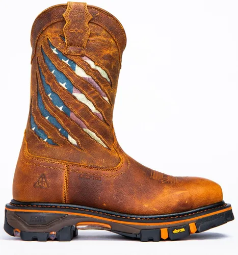 Vista 4 de Cody James Bota de trabajo con bandera occidental para hombre con punta nano compuesta - Dbp-3-A