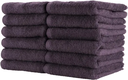 Vista 17 de Arkwright Toallas de salón a prueba de blanqueador - Paquete de 12 - Muy absorbentes, 100% algodón, secado rápido, toalla facial de spa para Borgoña