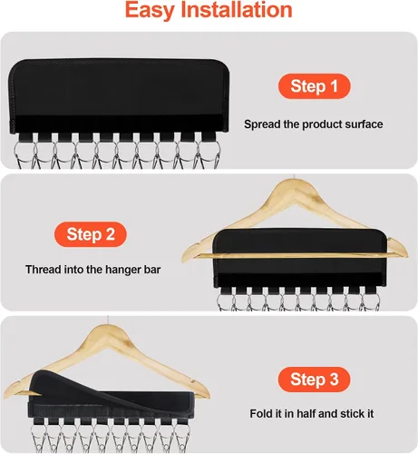 Vista 5 de Organizador de sombreros para percha y armario de habitación, 1 paquete de clips de almacenamiento para colgar sombreros de béisbol, gorras