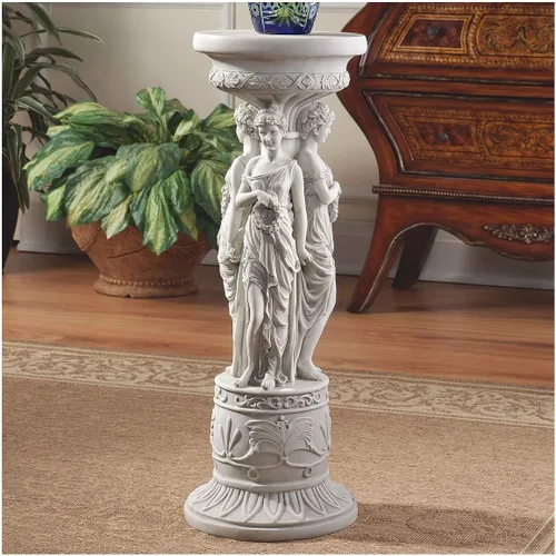 Vista 2 de Design Toscano KY992 Chatsworth Manor Neoclásico Pedestal Columna Soporte para Plantas, Piedra Antigua