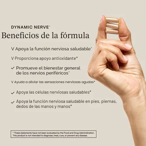 Vista 2 de Stonehenge Health Suplemento nervioso dinámico: apoya la función nerviosa en los dedos, dedos de los pies, manos y pies con ácido alfa lipoico ALA