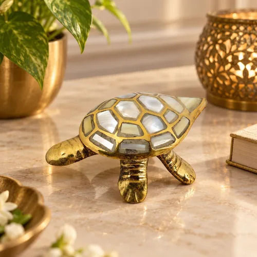 Vista 3 de Reiki Crystal Products Feng Shui Wish Fulfilling - Tortuga de latón con compartimento secreto de deseos
