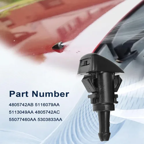Vista 2 de XQSMWF 2 boquillas de pulverización para limpiaparabrisas 5113049AA para Chrysler 300 2005-2010 para Dodge Ram 1500 2009-2015 2500 3500