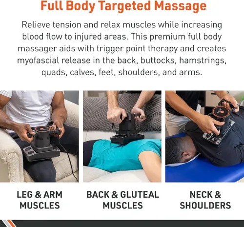 Vista 5 de Body Sport Masajeador Profesional de Doble Velocidad Terapéutico y Vibración para Alivio del Dolor y de los Músculos Adoloridos – Herramienta