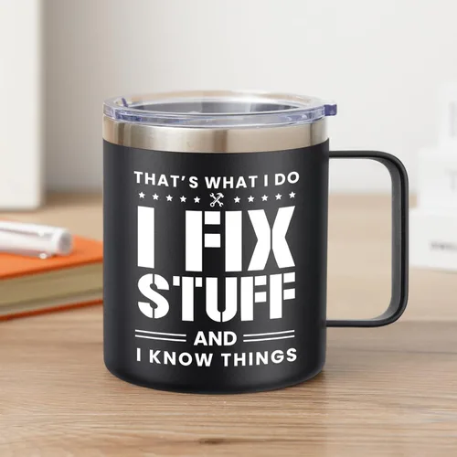 Vista 5 de NOWWISH Regalos para hombres, taza de café para papá, regalos de cumpleaños de hija e hijo, tazas geniales del día del padre para papá, esposo