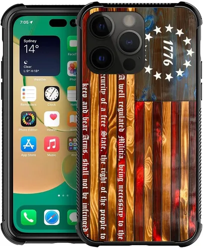 Vista 217 de Funda compatible con iPhone 8, a prueba de golpes, antiarañazos, bandera de ciervos de cola blanca de grano de madera estadounidense