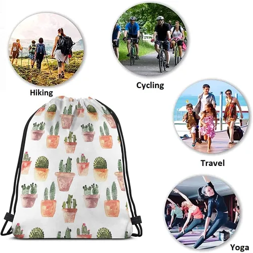 Vista 7 de Bolsas con cordón de rayas retro bohemias, mochila con cordón para gimnasio, Multi-a100, 14x16.9 Inch, Mochilas de viaje