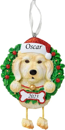 Vista 8 de Adorno personalizado para 2025, raza pura de perro Beagle, adorno para árbol de Navidad, decoración profesional personalizada, regalo para cachorro
