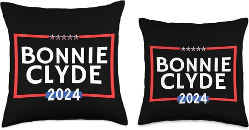 Vista 3 de Bonnie Clyde 2024 is Funny Classic TV is Political Election Throw Pillow