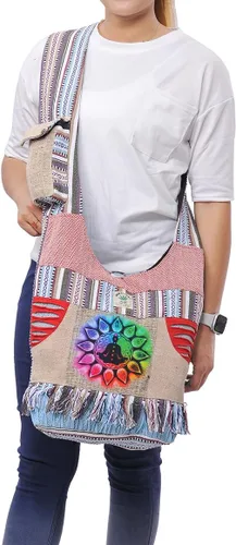 Vista 2 de THE COLLECTION ROYAL Bolso cruzado gráfico para mujer, bolso bohemio, bolso bohemio, bolso hippie, bolso hippie, bolso de tela para mujer