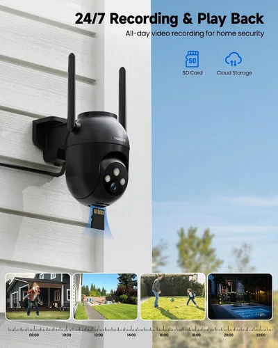 Vista 6 de Paquete de 2 Cámaras de Seguridad Exteriores con Cable: Cámara de 3MP para Seguridad del Hogar Exterior Sistema WiFi 2.4G/5G Homekit Cámara de Video