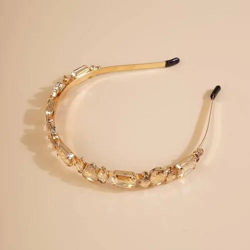 Vista 6 de Wiwpar Diademas finas de diamantes de imitación para mujer, bandas elásticas para la cabeza con diamantes de imitación vintage, accesorios