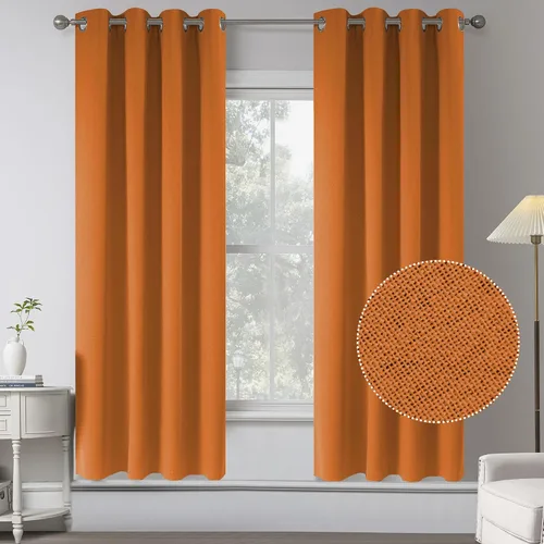 Vista 41 de KEQIAOSUOCAI Cortinas de lino 100% opacas de 100 pulgadas de largo, 2 paneles para dormitorio, estilo casa de campo moderna, completamente negro